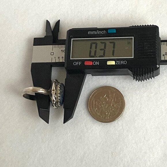 Sterling Silver 925 Southwest Style Bezel Set Oval Lapis Cabochon Ring Sz 6 - Picture 15 of 16